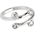 Sterling Silver 925 Cubic Zirconia Spiral Toe Ring