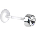 16G 3/8 Clear CZ Bioplast Tragus Labret Monroe