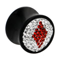 9/16 Crystal Red Diamond Saddle Plug