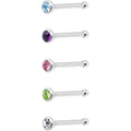 20G Stainless Steel CZ Nose Bone Pack Set