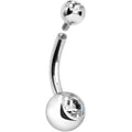 14G 5/16 Double Clear Gem Internally Threaded Belly Button Ring