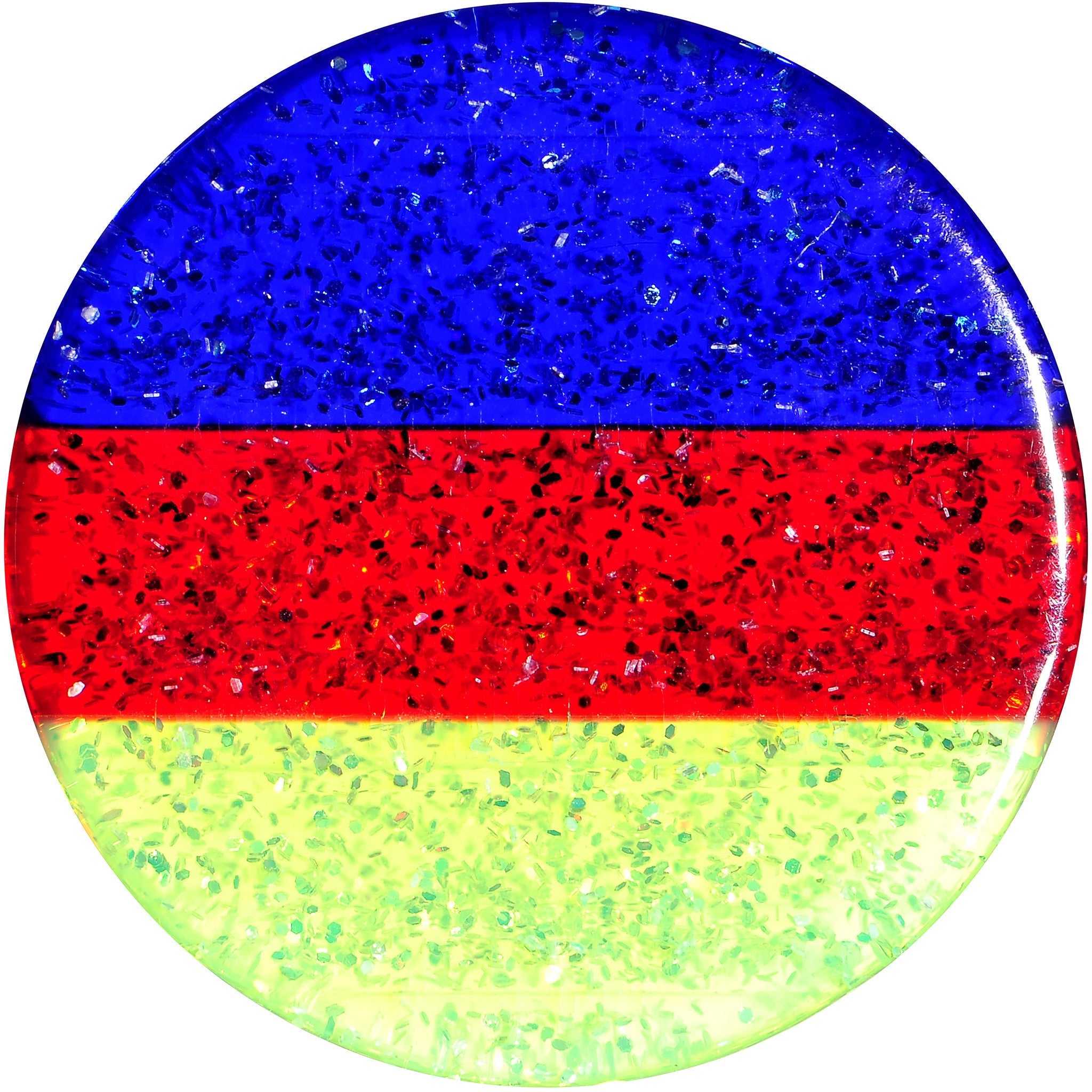18mm Green Red Blue Acrylic Vibrant Glitter Saddle Plug