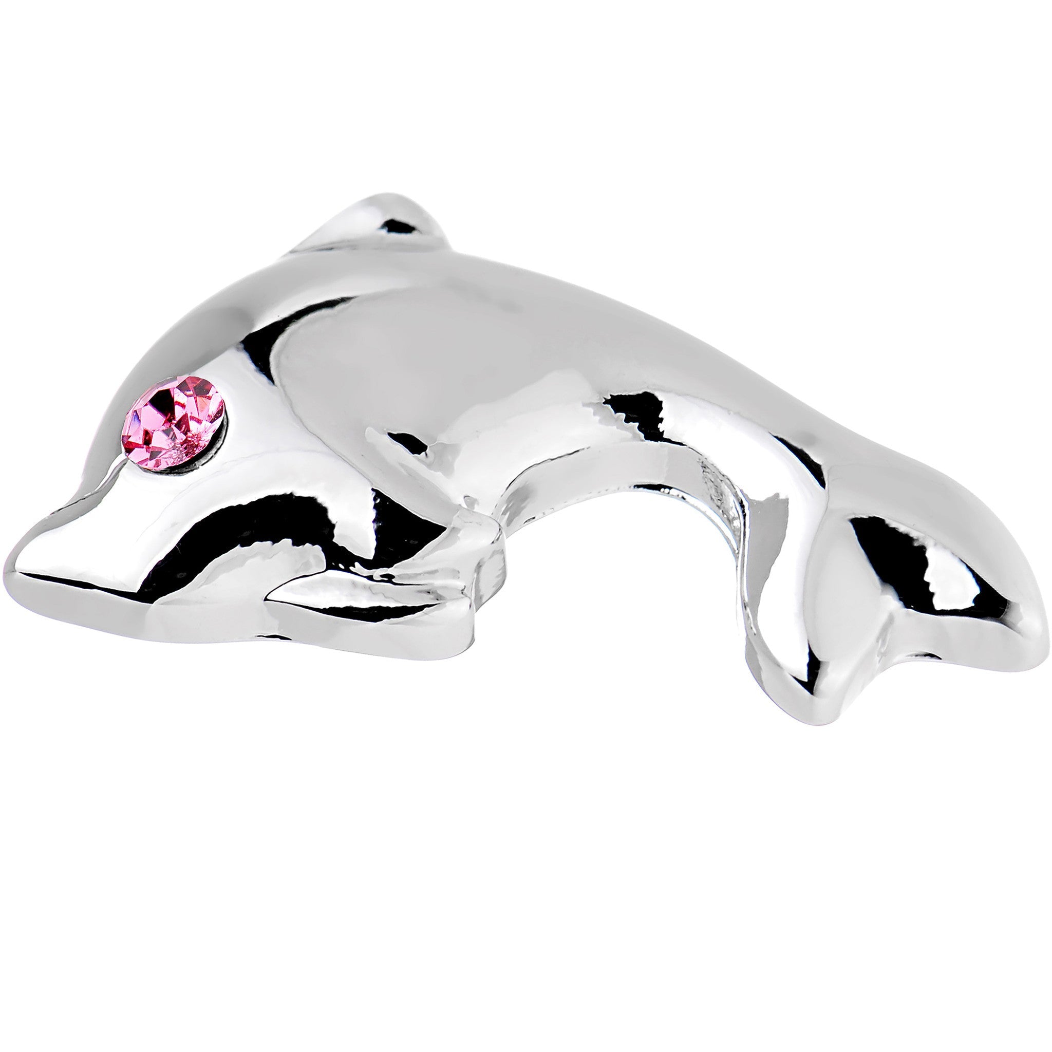 16G 1/4 Pink Gem Dolphin Left Cartilage Earring