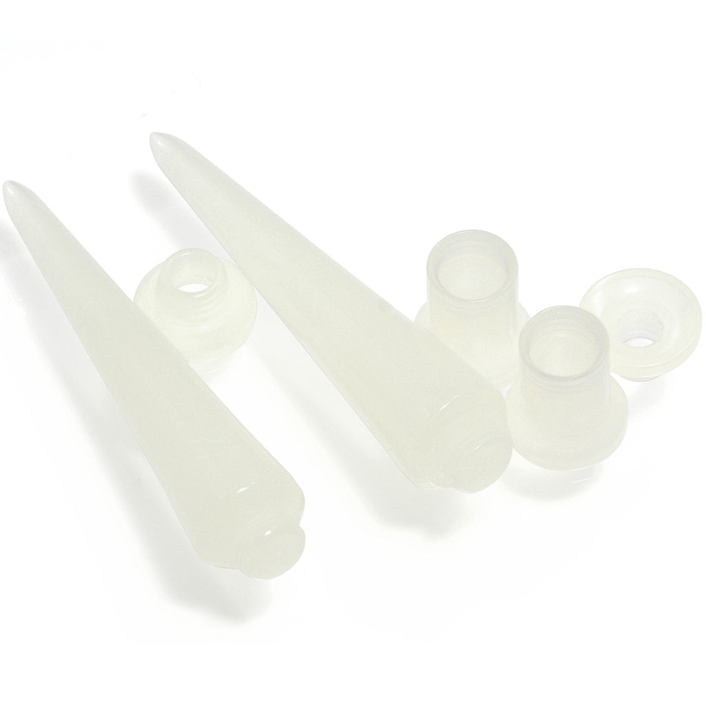 2 in 1 Glow in Dark Interchangeable Screw Fit Plug and Taper Set