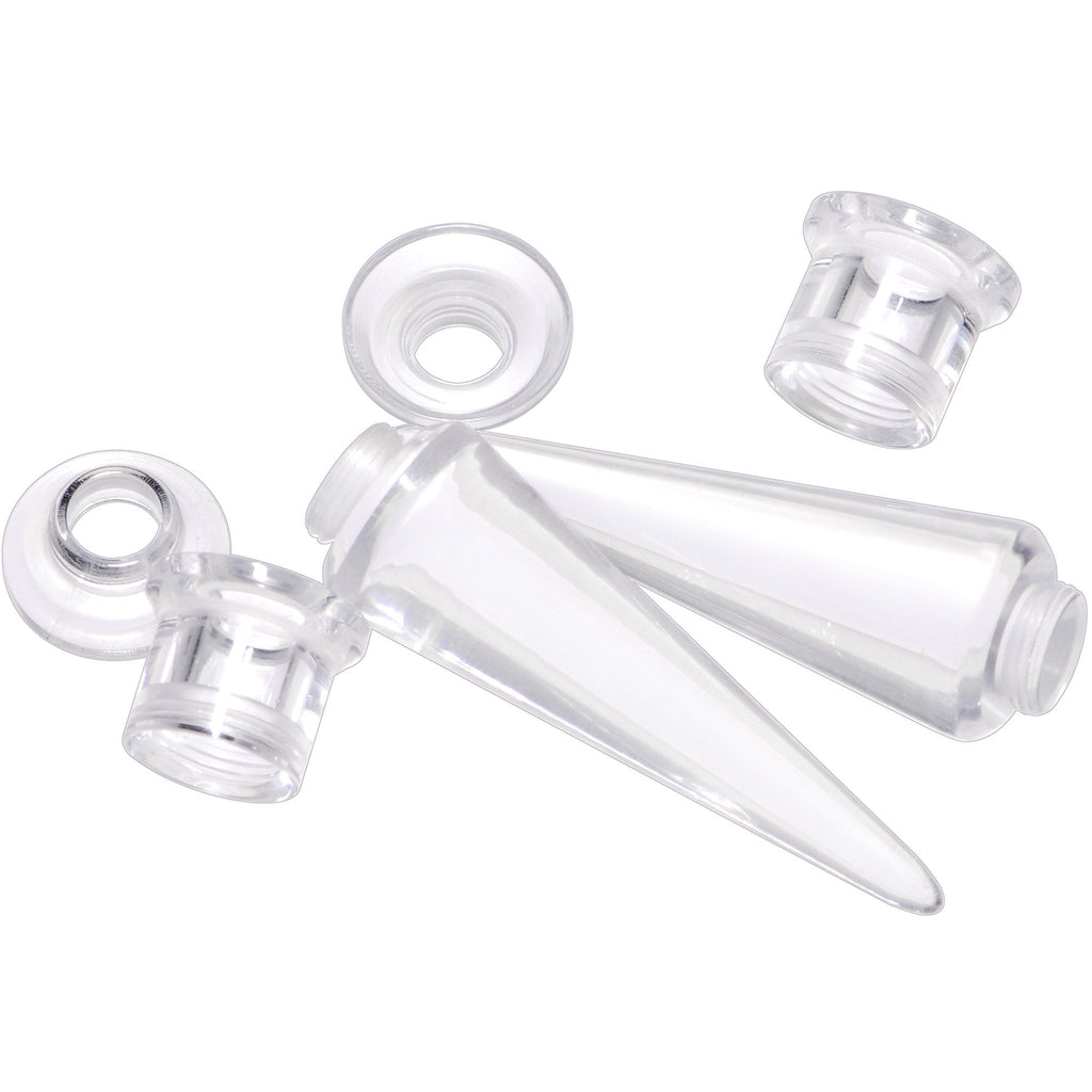 Clear 2 in 1 Interchangeable Screw Fit Plug and Taper Set