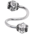Clear CZ Gem Festival Season Spiral Twister Belly Ring