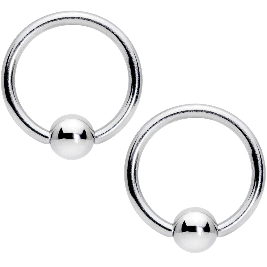 14G 7/16 1/2 Clear Gem Flowers BCR Barbell Nipple Ring Set of 4
