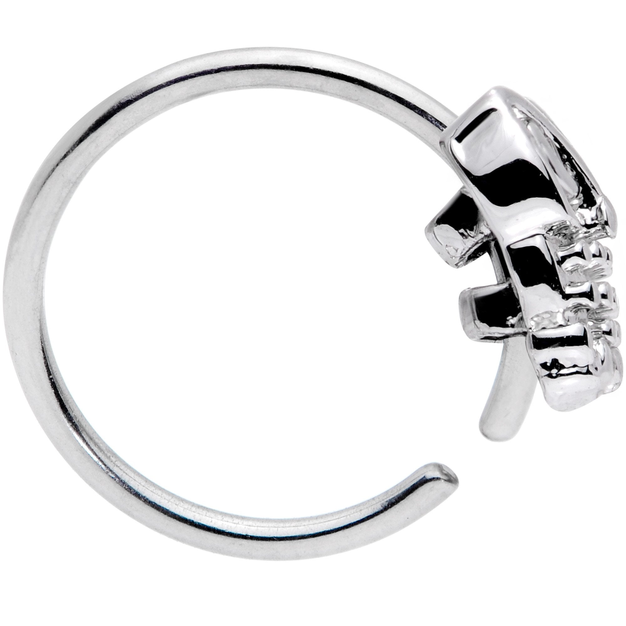20G 5/16 Clear CZ Gem All About Owl Nose Hoop
