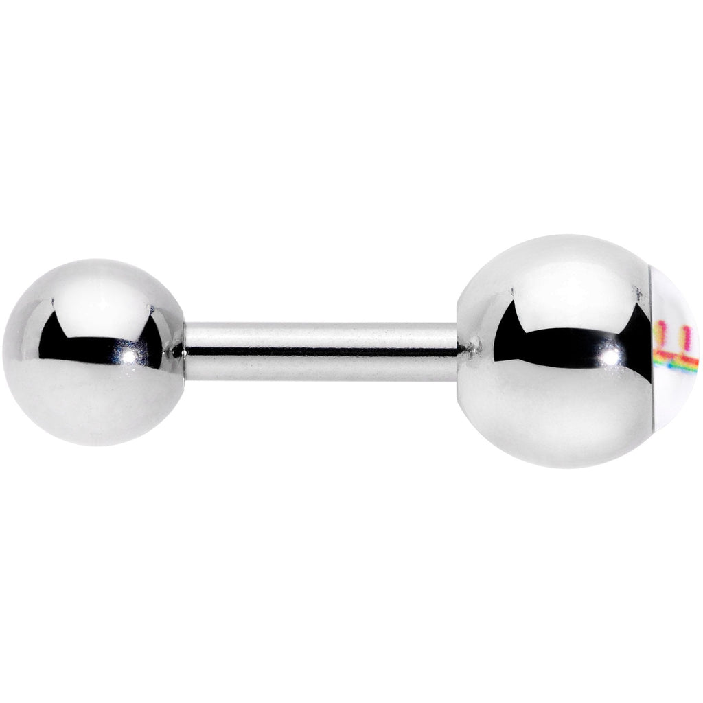 16G 1/4 Rainbow Text Gay Pride Cartilage Tragus Earring