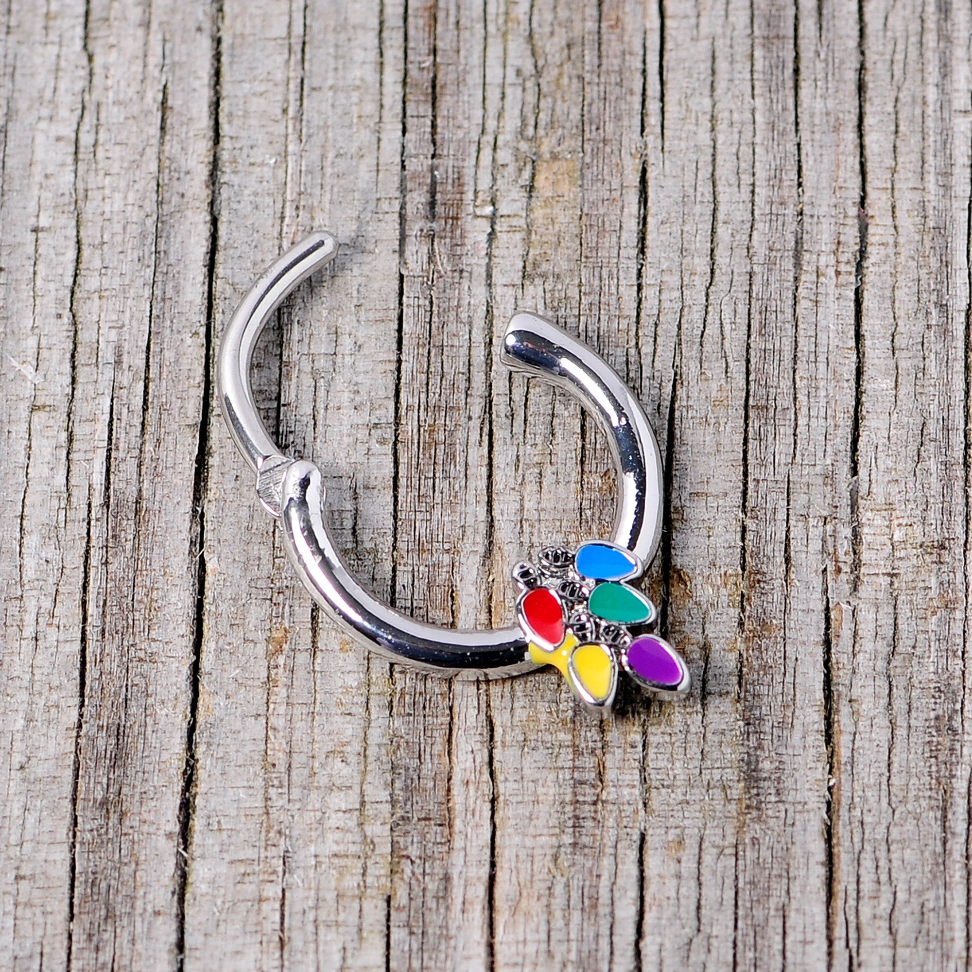 16G 3/8 Christmas Lights Holiday Septum Clicker