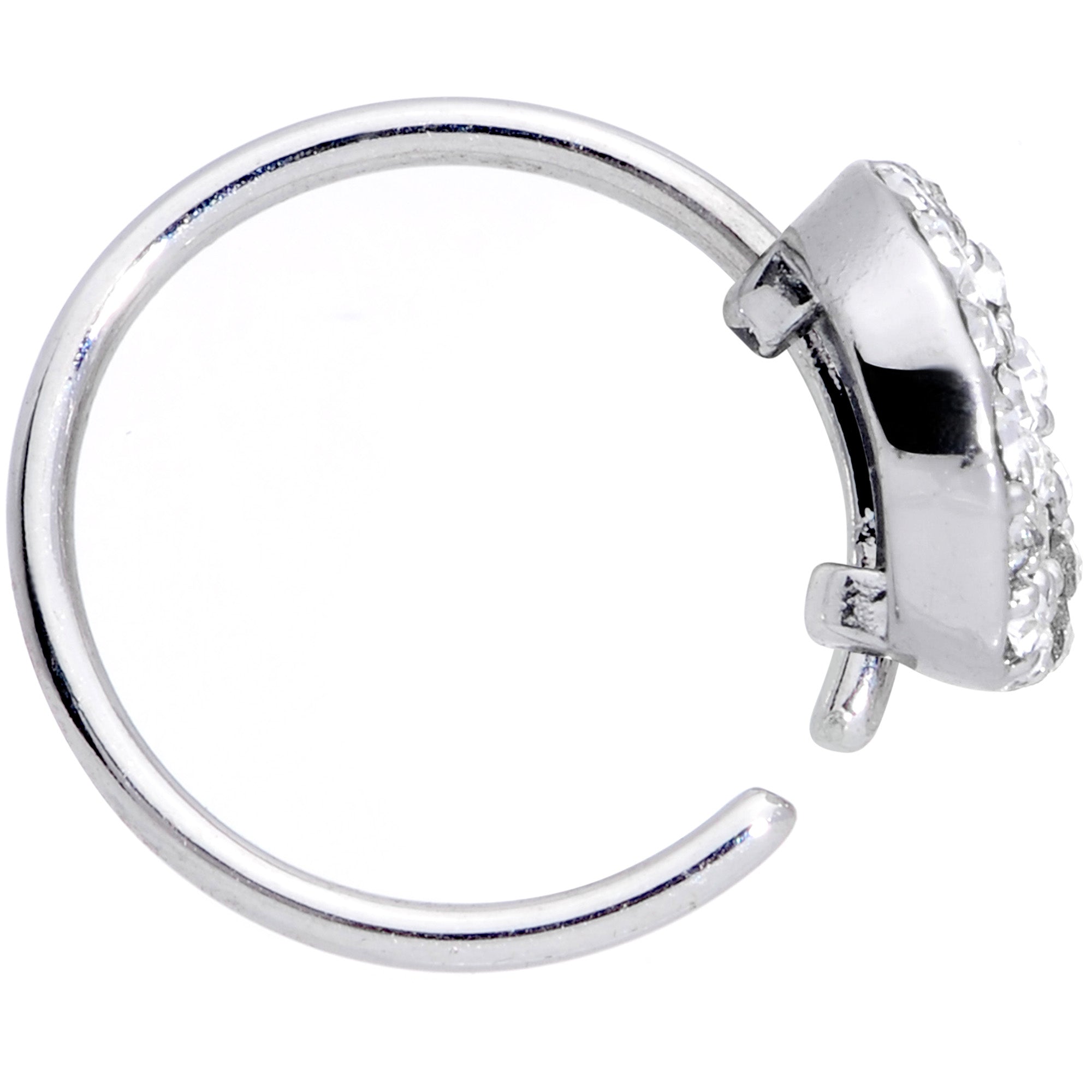 20G 5/16 Clear Gem Retro Peace Sign Nose Hoop