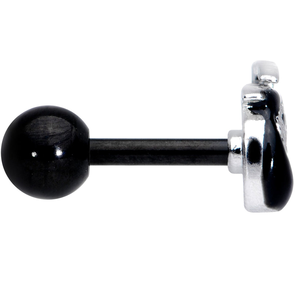 16G 1/4 Black Grim Reaper Halloween Cartilage Tragus