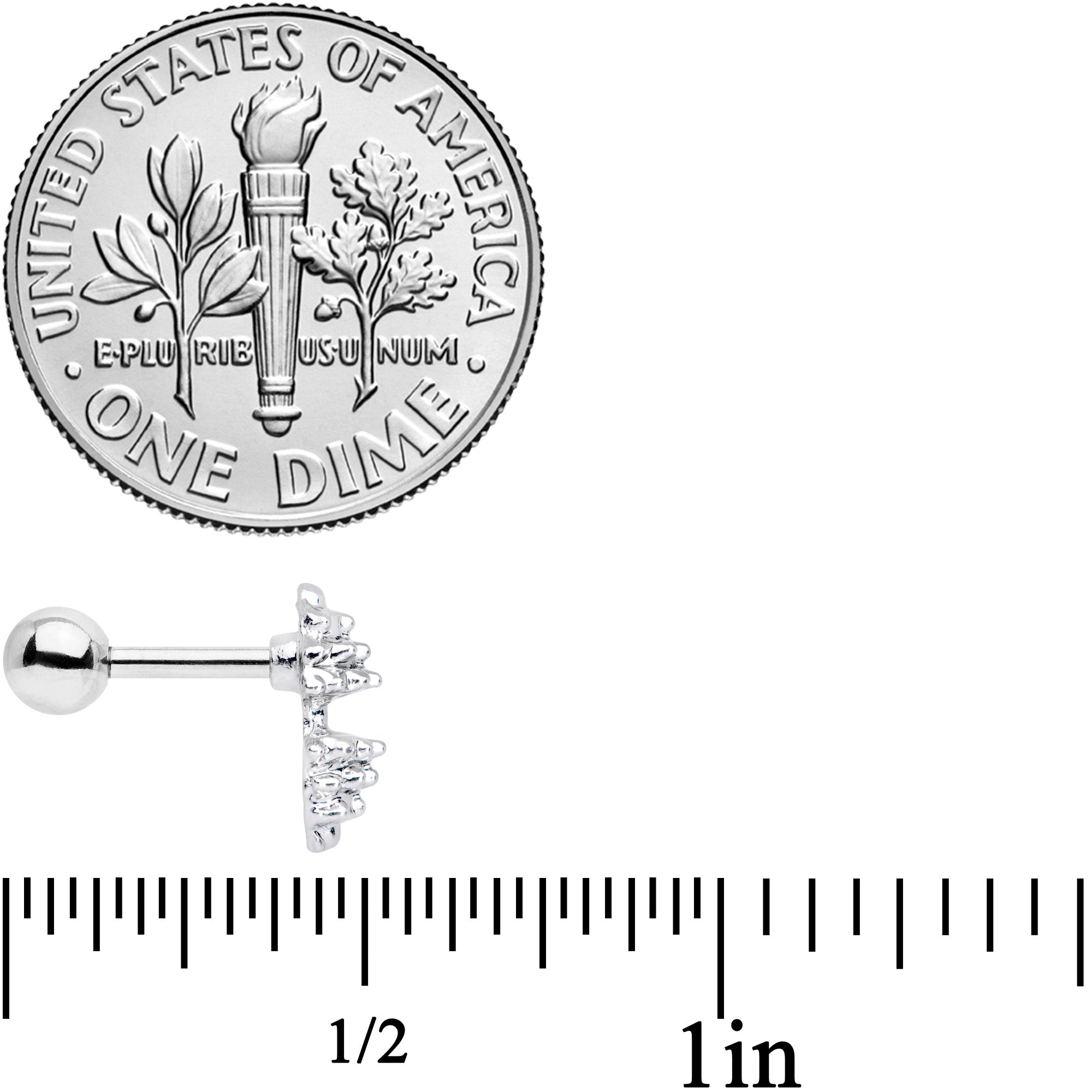16G 1/4 Clear Gem Weightlifting Barbell Cartilage Tragus Earring