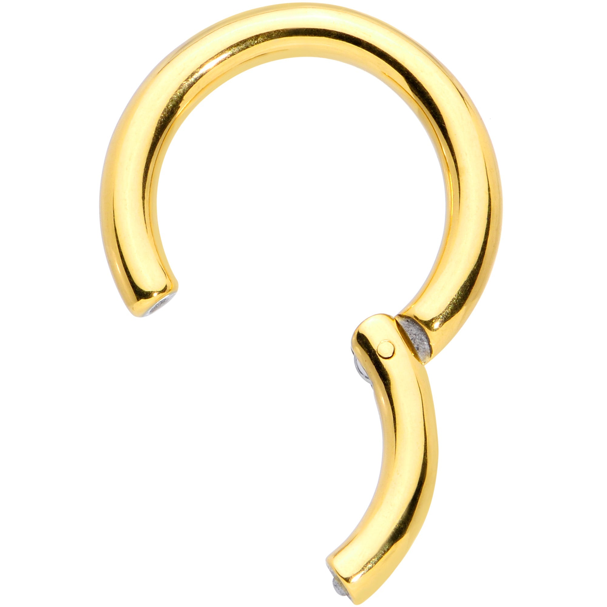 8G 5/8 Gold Tone PVD Steel Hinged Segment Ring