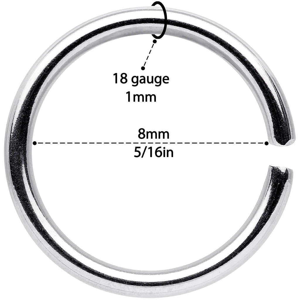 18G 5/16 Blue Anodized Steel Seamless Nose Hoop Set of 12