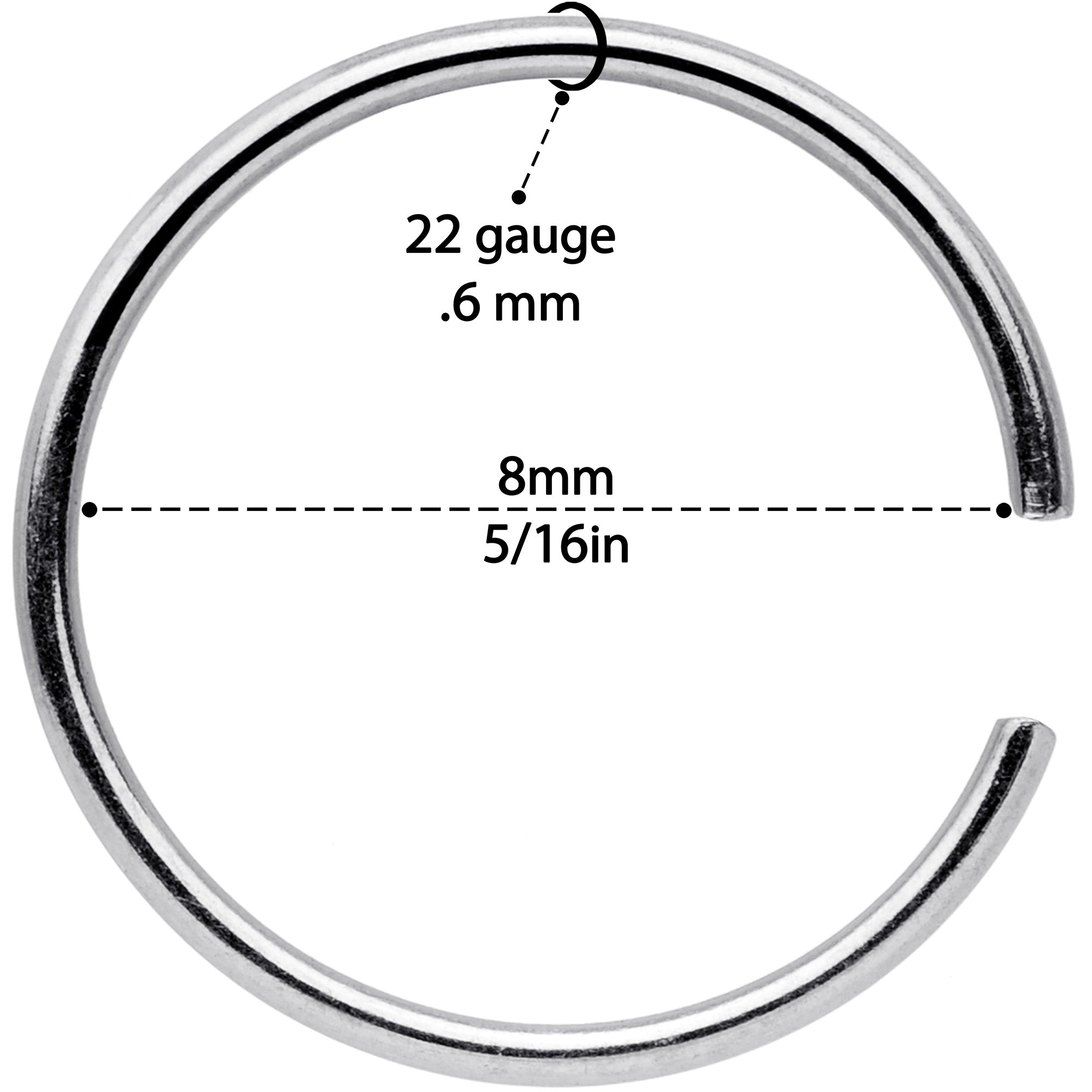 22G 5/16 Gold Tone Rose Gold Tone Anodized Seamless Circular Ring Set of 12
