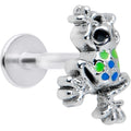 16G 5/16 Black Gem Polka Dot Blue Green Frog Labret Monroe Tragus