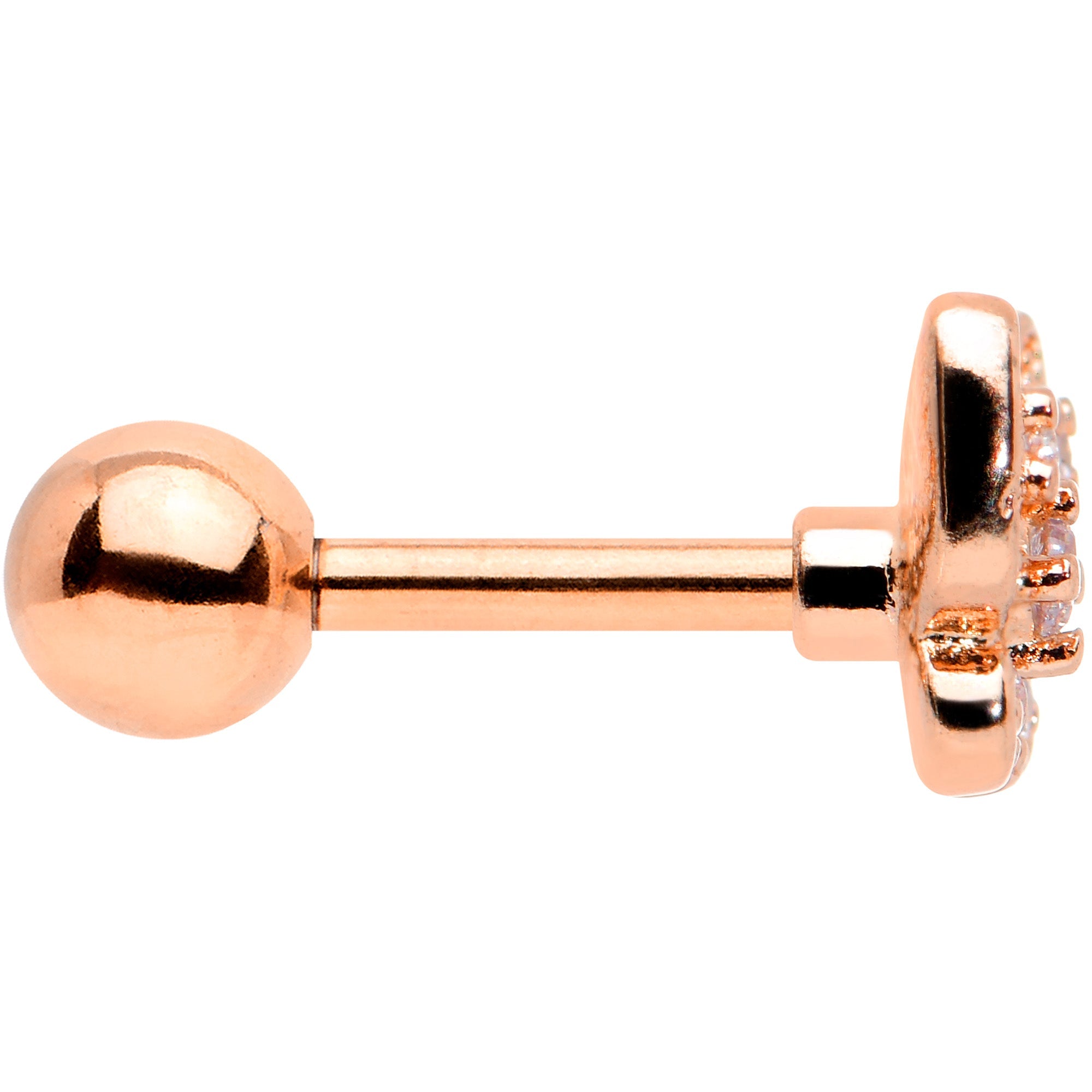 16G 1/4 Clear Gem Rose Gold Tone Airy Butterfly Cartilage Tragus