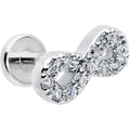 16G 5/16 Clear CZ Gem Internal Thread Infinity Sign Labret Tragus