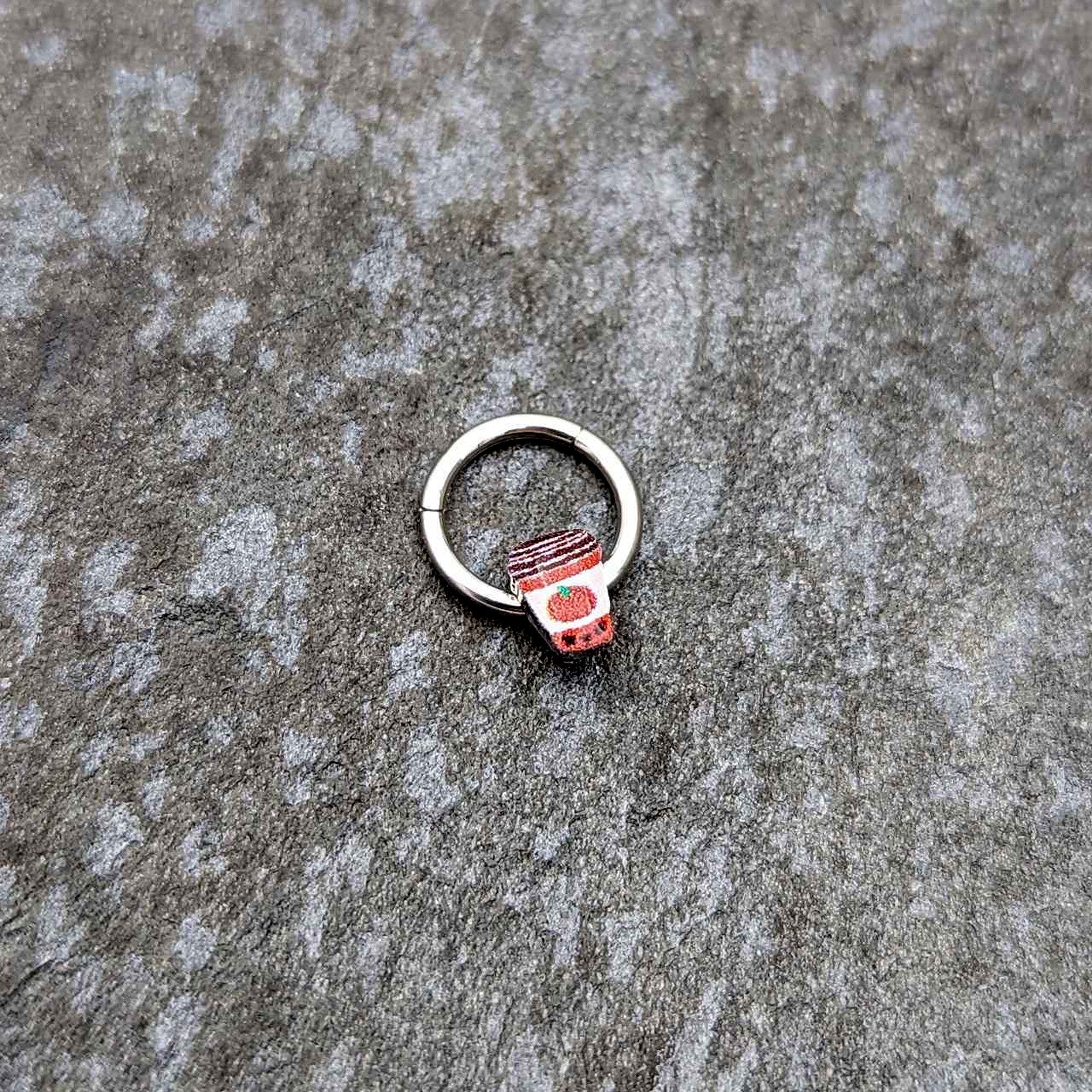 16G 5/16 Sweet Pumpkin Latte Autumn Hinged Segment Ring
