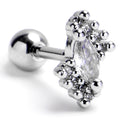 16G 1/4 Clear Gem Firey Drop Cartilage Tragus Earring