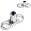 14G 2mm Rise Center Post Implant Grade Titanium Dermal Anchor Base