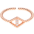 Clear Gem Textured Rhombus Rosy Adjustable Toe Ring