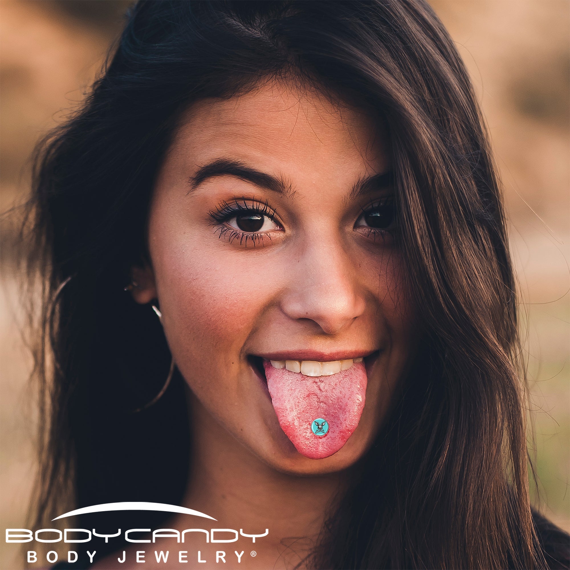 Bunny and Crossbones Barbell Tongue Ring by Onyx O