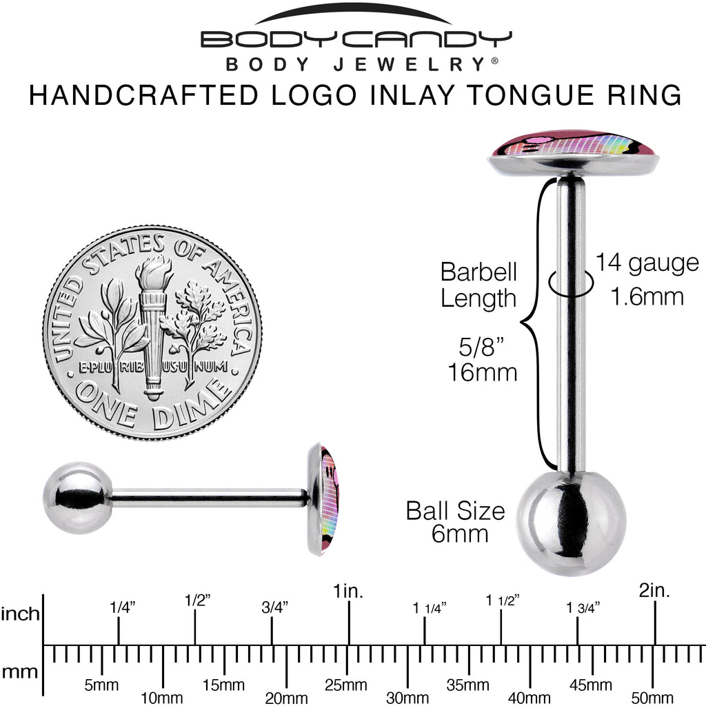 Disco Spirit Ghost Barbell Tongue Ring by Onyx O