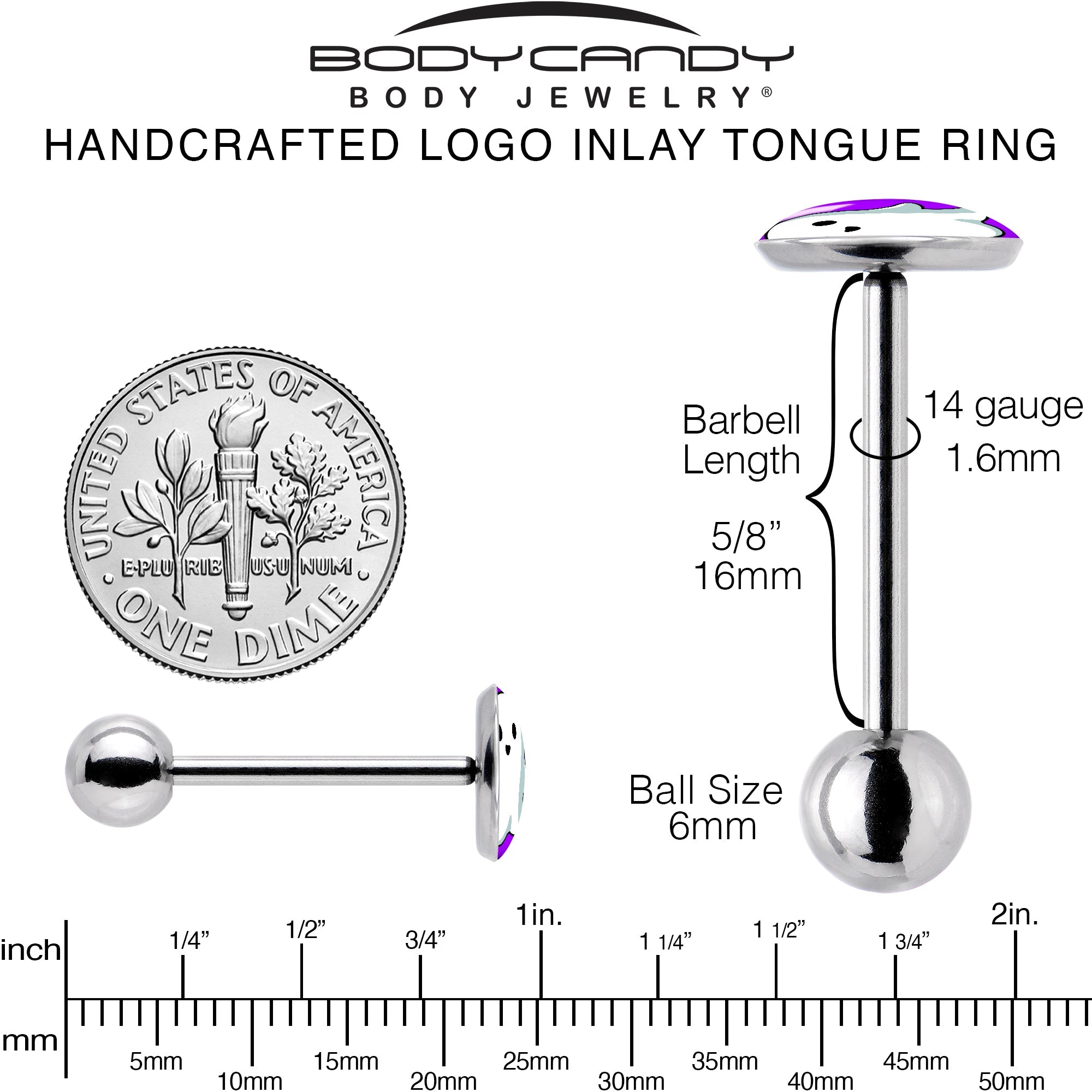 Ghost Barbell Tongue Ring by Onyx O