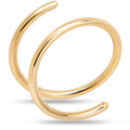 Double Hoop Nose Solid 14k Yellow Gold Spiral Nose Ring 20G 8mm Right