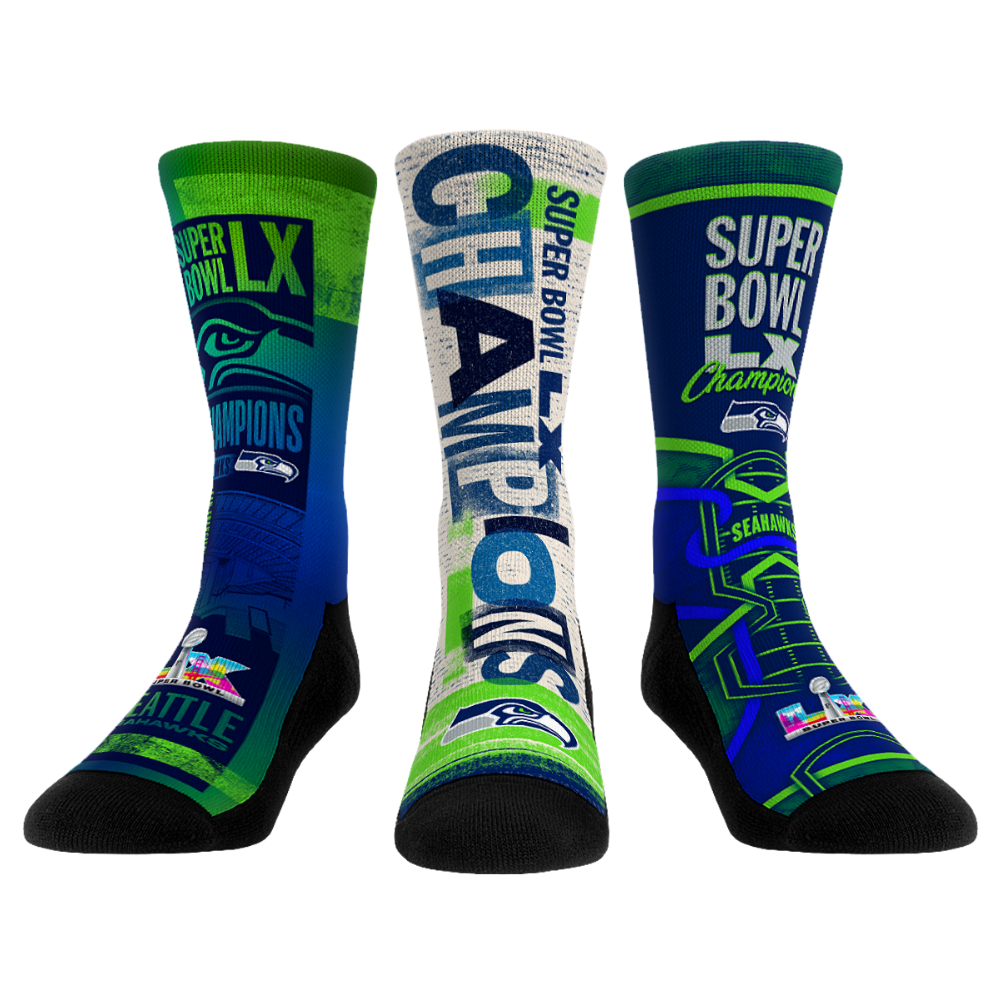 Seattle Seahawks - Super Bowl LX Champions - 3-Pack