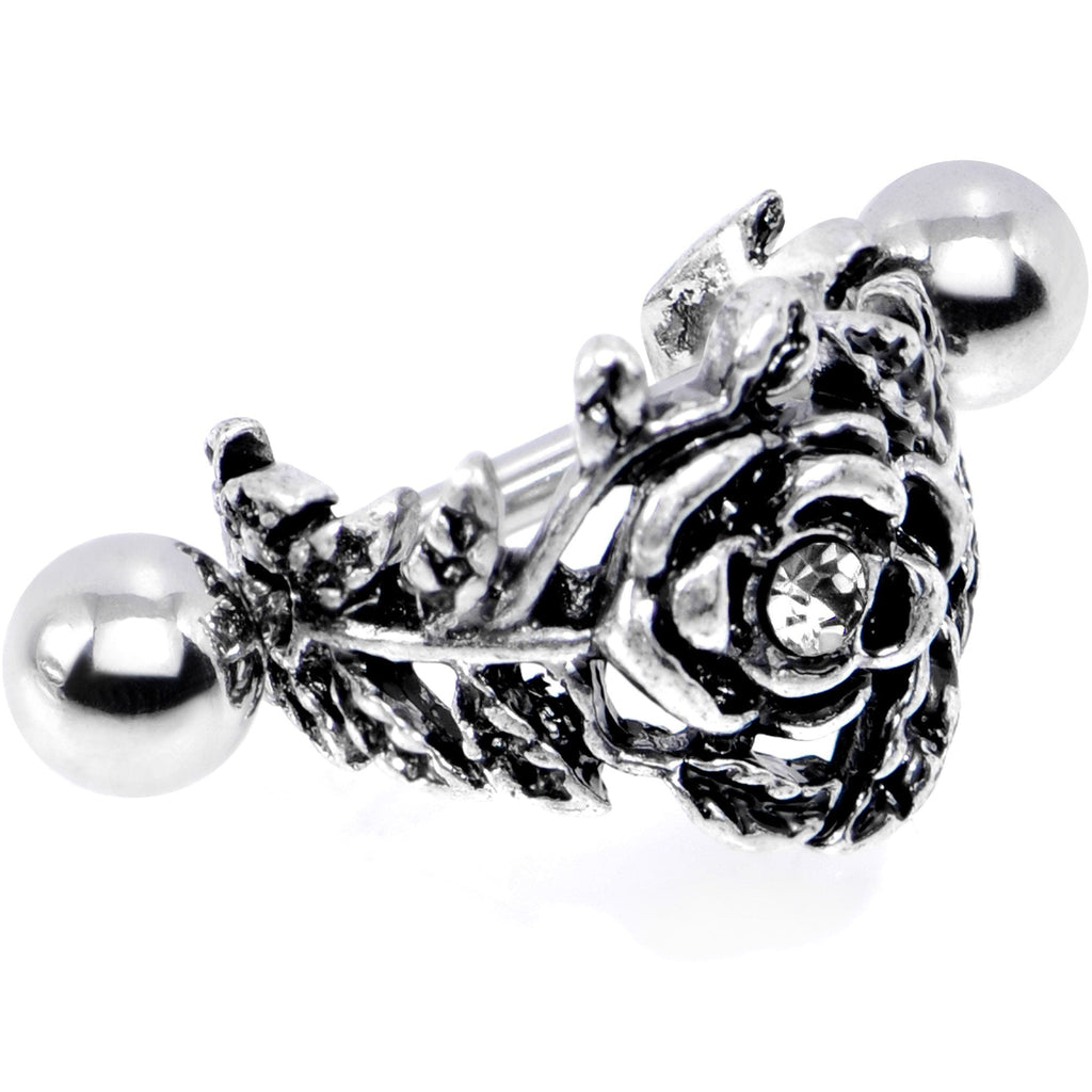 16G 1/2 Clear Gem Floral Wreath Cuff Cartilage Earring
