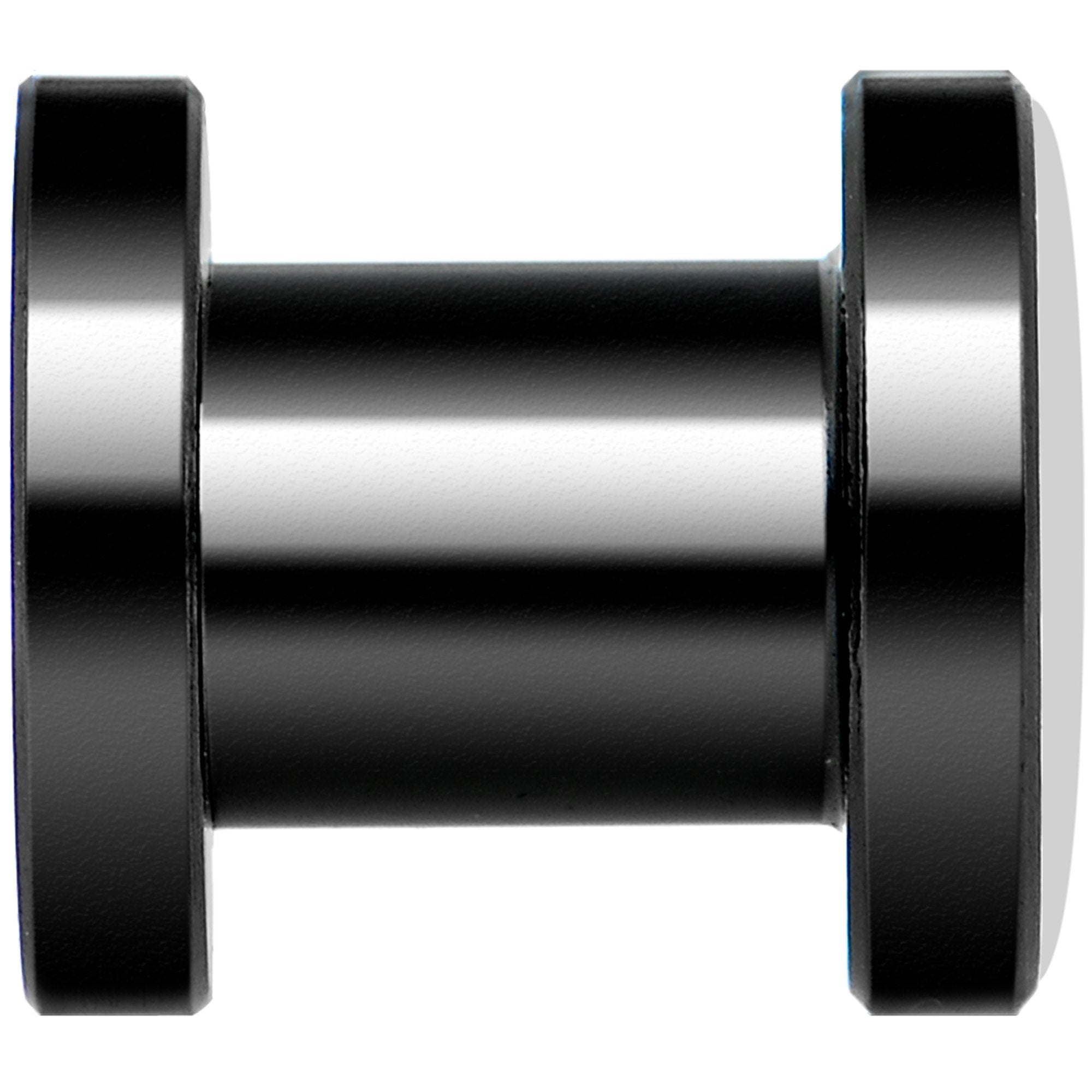 Full Color Leopard Eyes Black Anodized Screw Fit Plug Set 2G