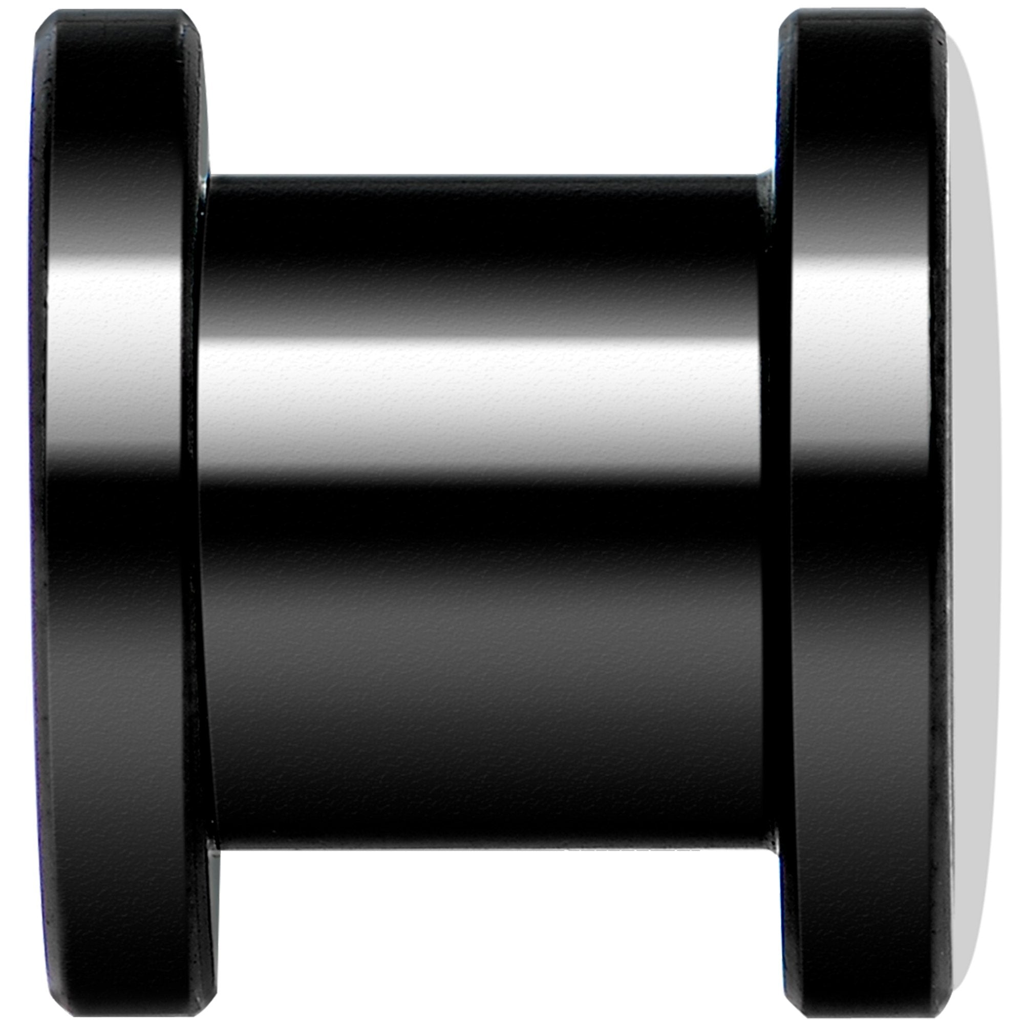 Pink Black Radiant Cross Black Anodized Screw Fit Plug Set 0G
