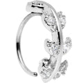 20G Clear CZ Gem Leafy Seamless Circular Ring