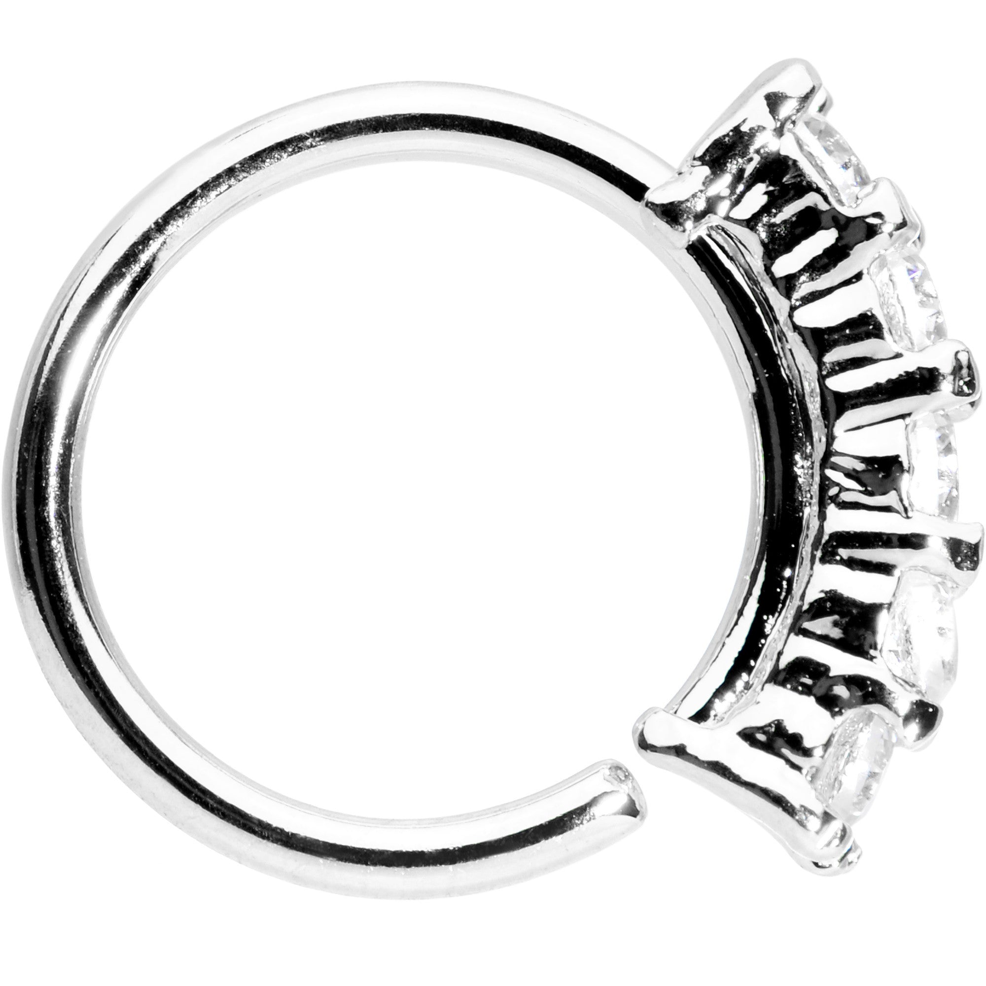 20G 5/16 Clear CZ Quintet Seamless Circular Ring
