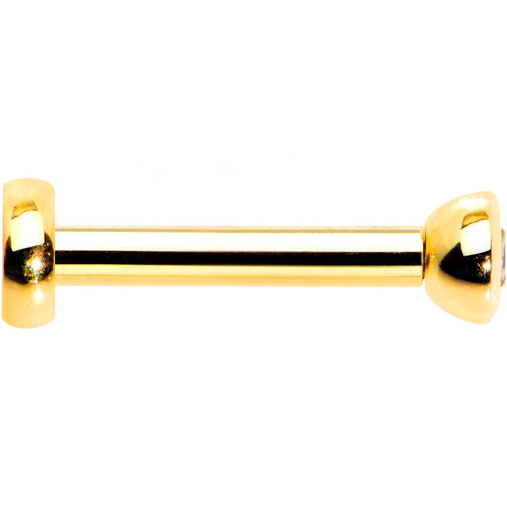 Clear 2mm Gem Gold Tone Internally Threaded Cartilage Earring