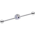 14G Iridescent Ornate Budding Tree Industrial Barbell 38mm