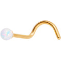 White 2.5mm Synthetic Opal Ball Gold Tone Left Nose Screw